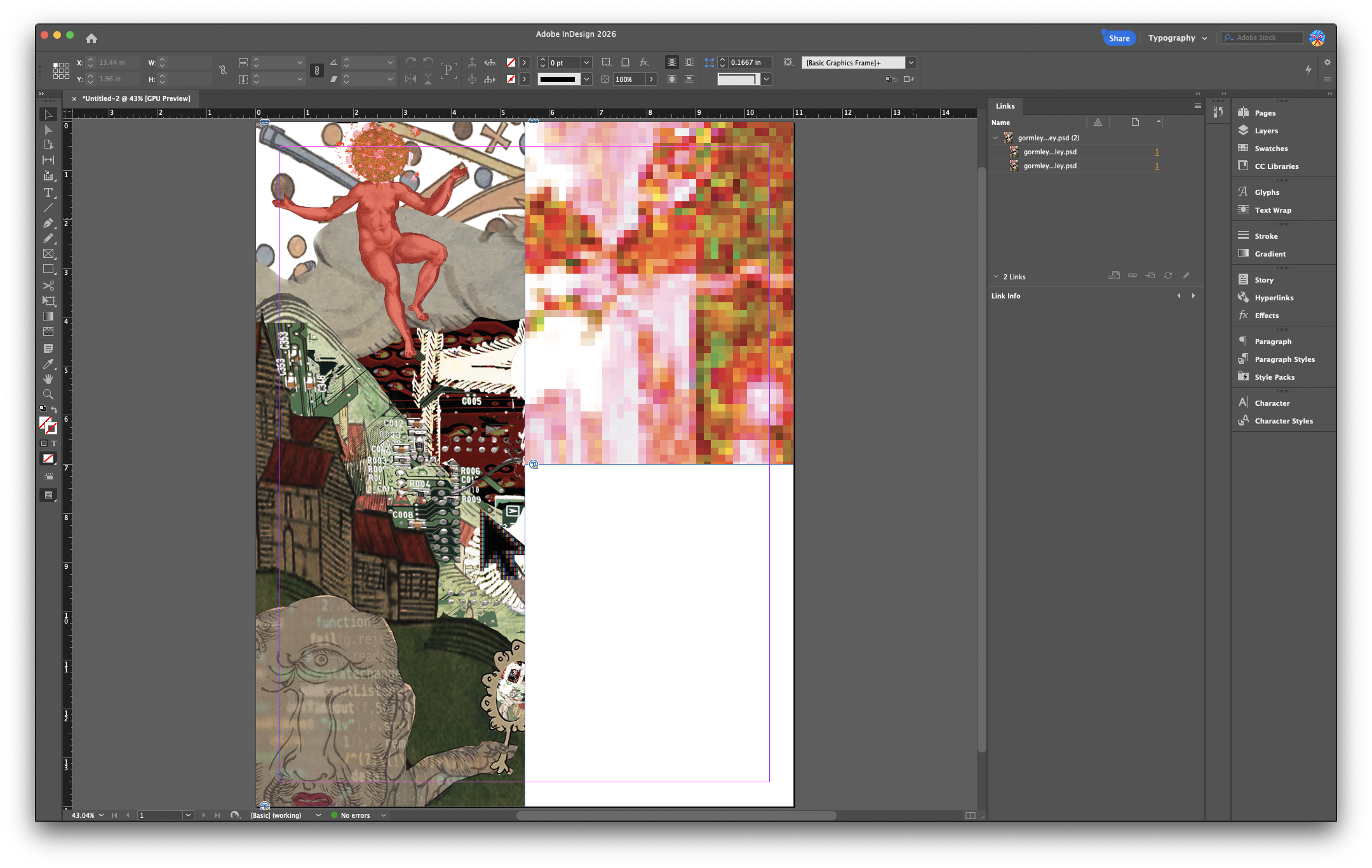 An image showing the image size of a 300 ppi image and itss effective size.