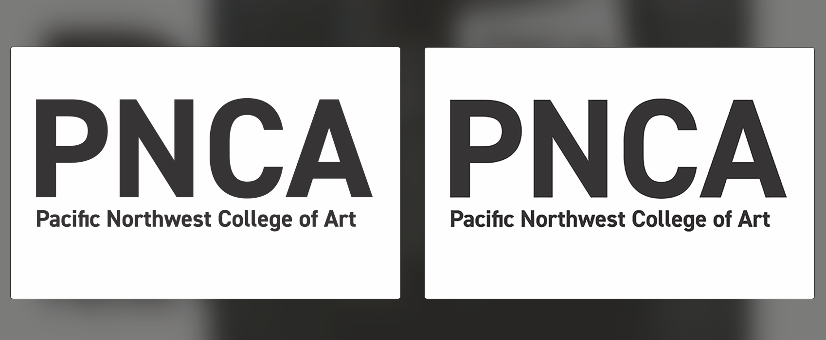 An image showing two PNCA logo side by side. The image on the right is slight fuzzier than the one on the left.